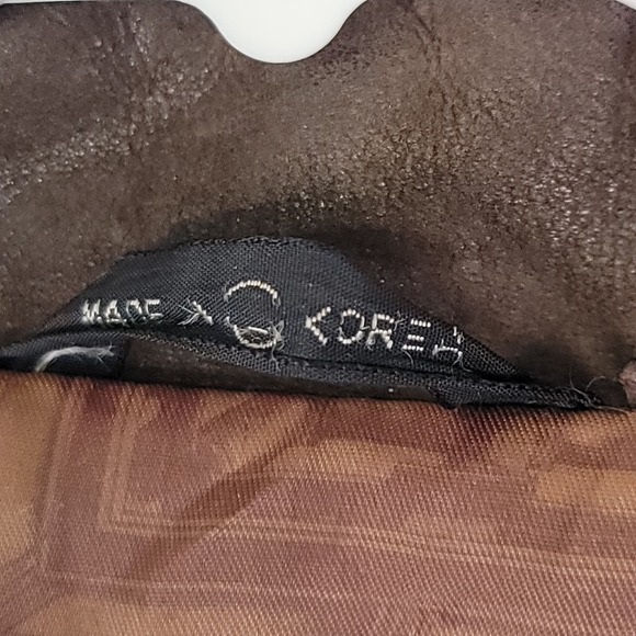 STRUCTURE VINTAGE BROWN GENUINE LEATHER BOMBER JACKET MENS LARGE FULL ZIP Y2K - Picture 10 of 16